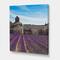 Designart - Lavender Field With Abbey In France - Farmhouse Canvas Wall Art Print